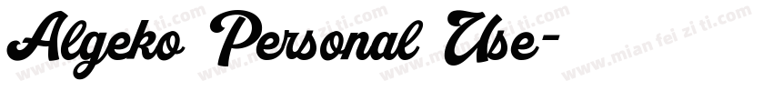 Algeko Personal Use字体转换